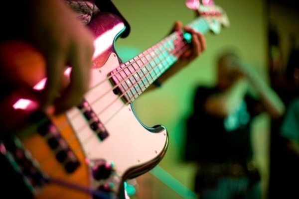 guitar being played on stage